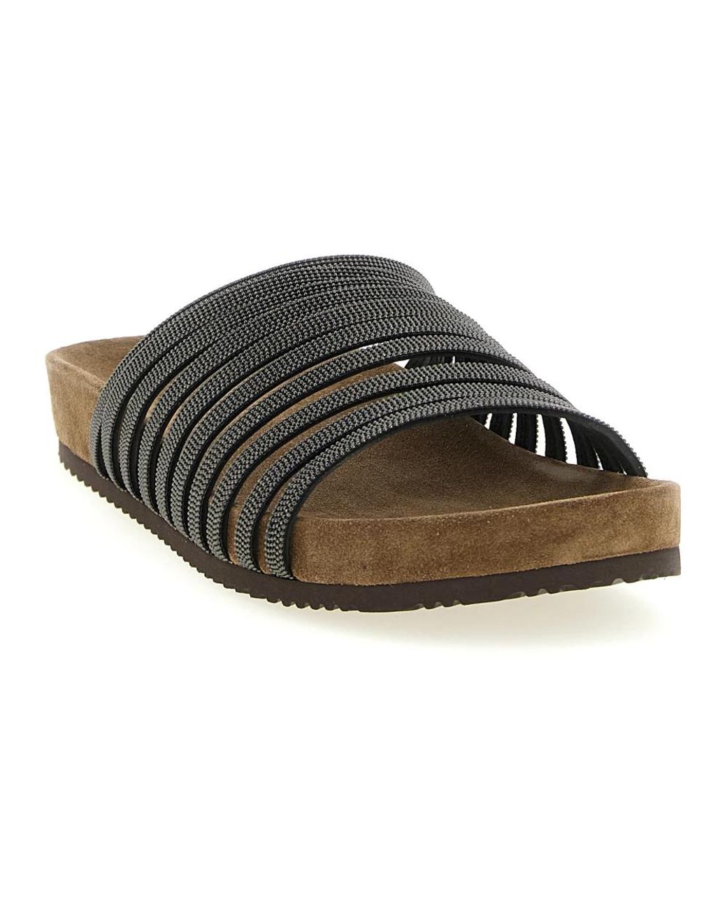 Brunello Cucinelli Brown Sliders