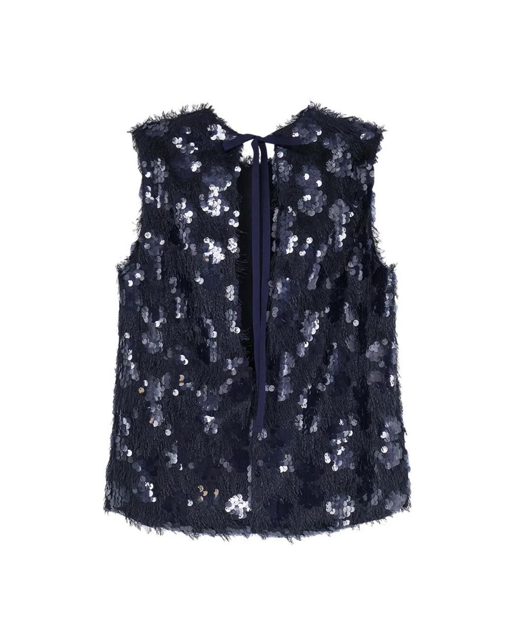 Semicouture Blue Sleeveless Tops