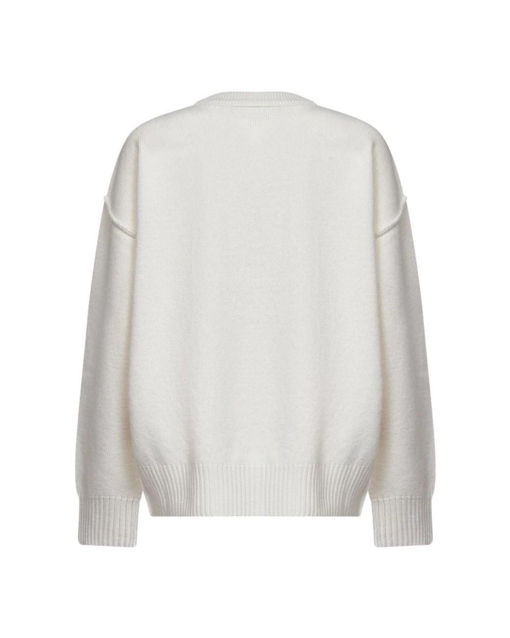 AMI White Round-Neck Knitwear for men