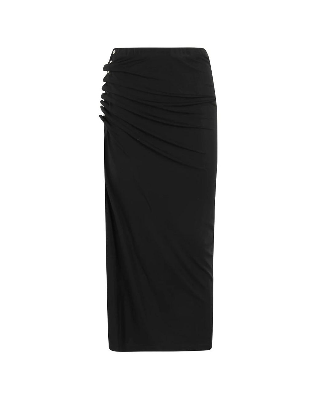 Rabanne Rokken ,Zwart ,Gedrapeerde Midi Rok in het Black