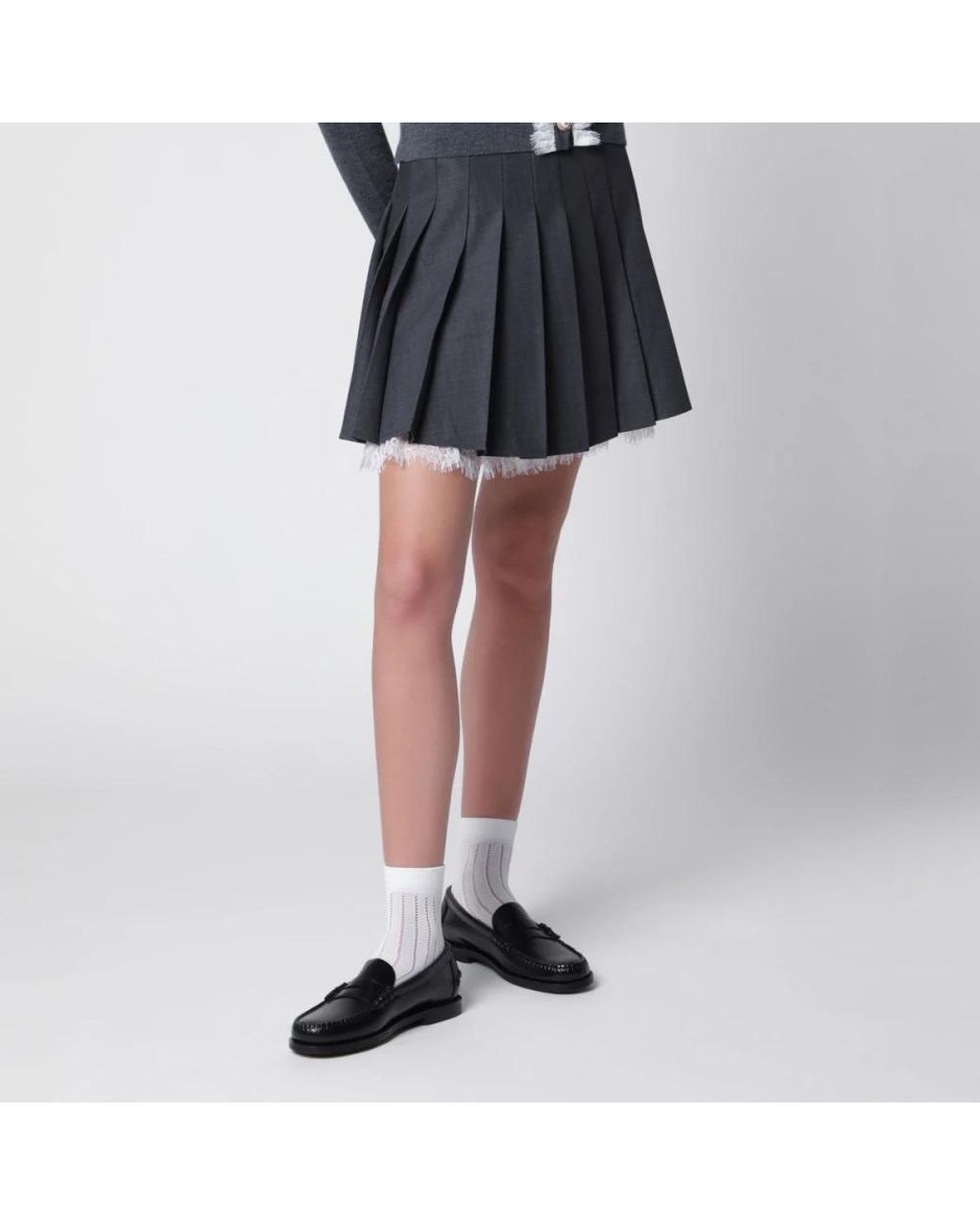 Self-Portrait Black Lace-Trim Mini Skirt