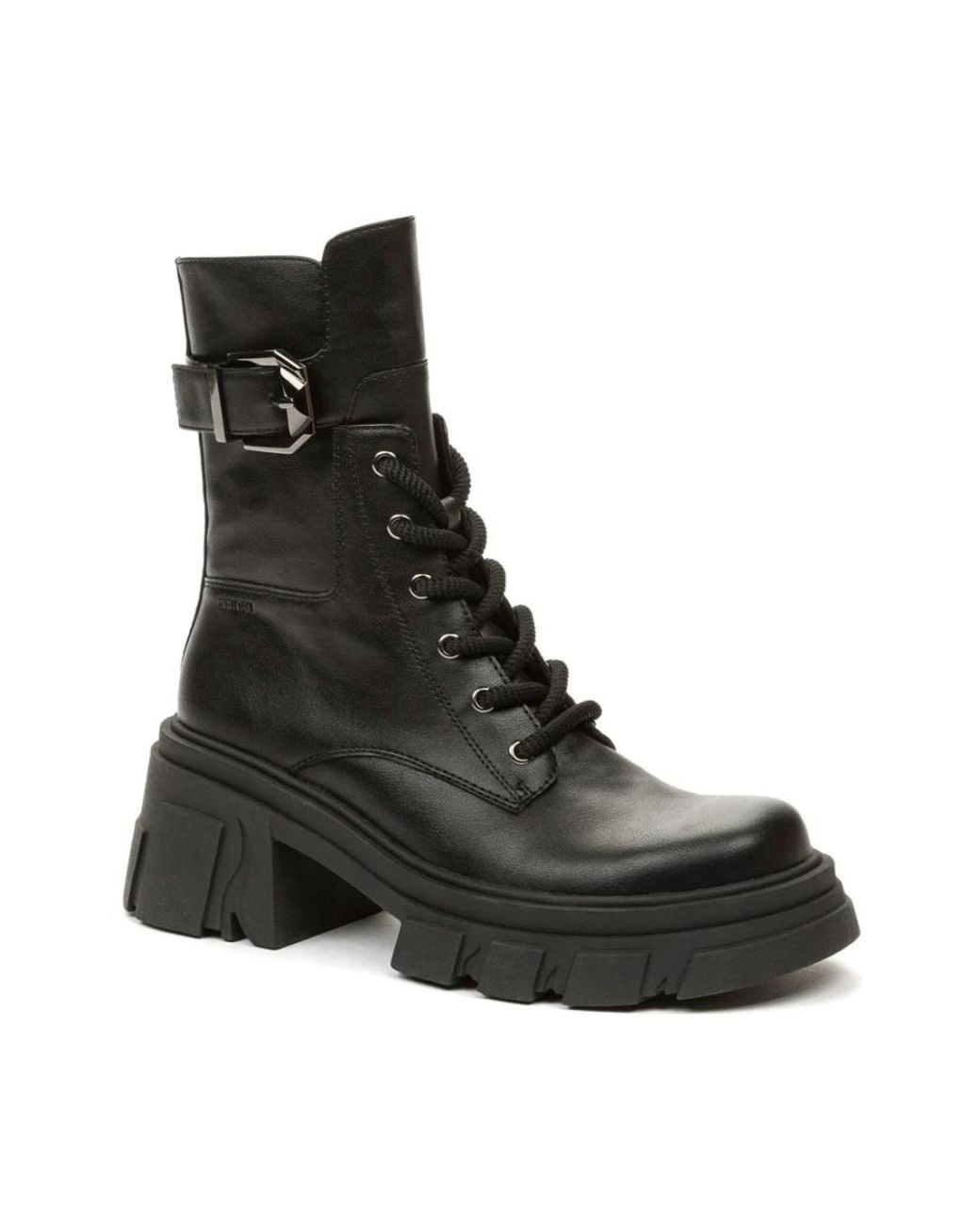Keddo Black Lace-Up Boots