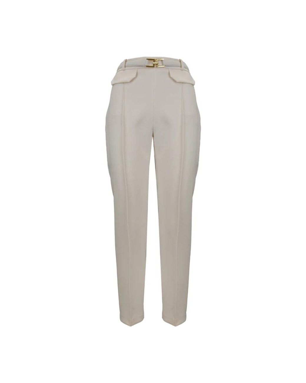 Elisabetta Franchi Gray Tapered Trousers