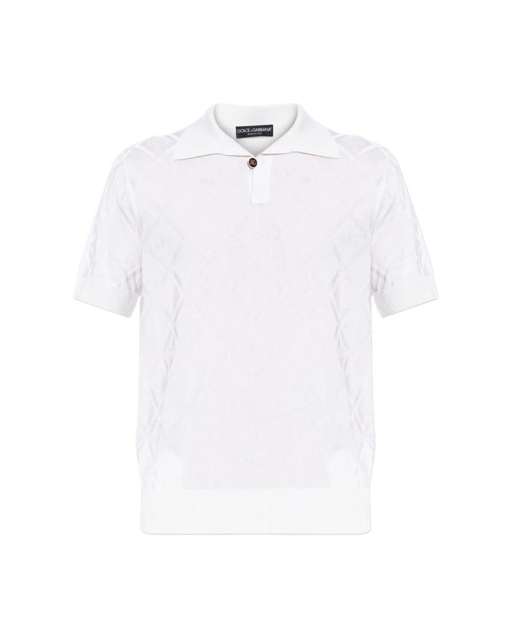 Dolce & Gabbana White Polo Shirts for men