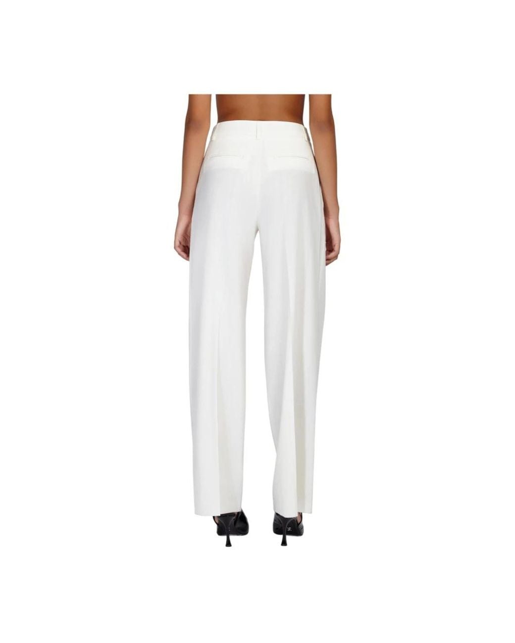 Doris S White Wide Trousers