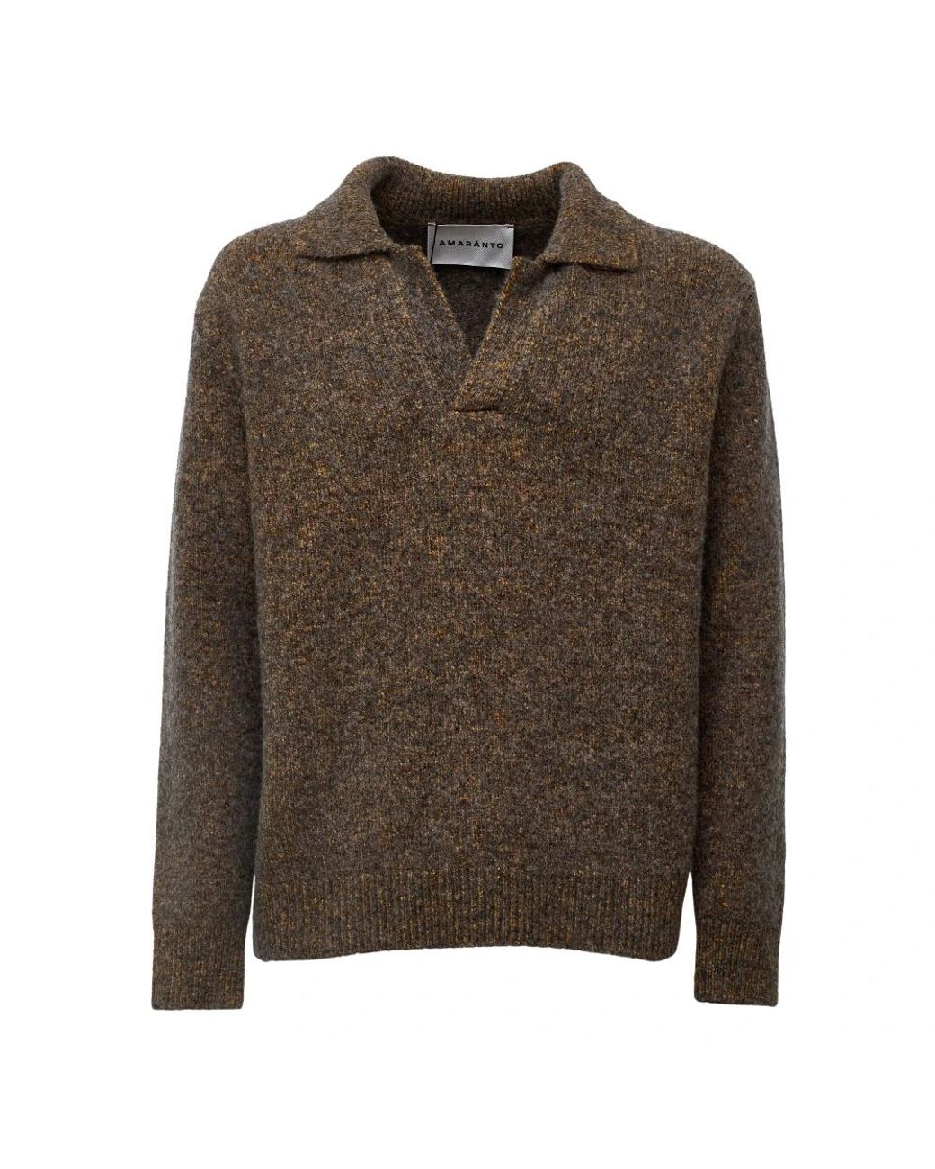 Amaranto Polo-Strickpullover in Brown für Herren