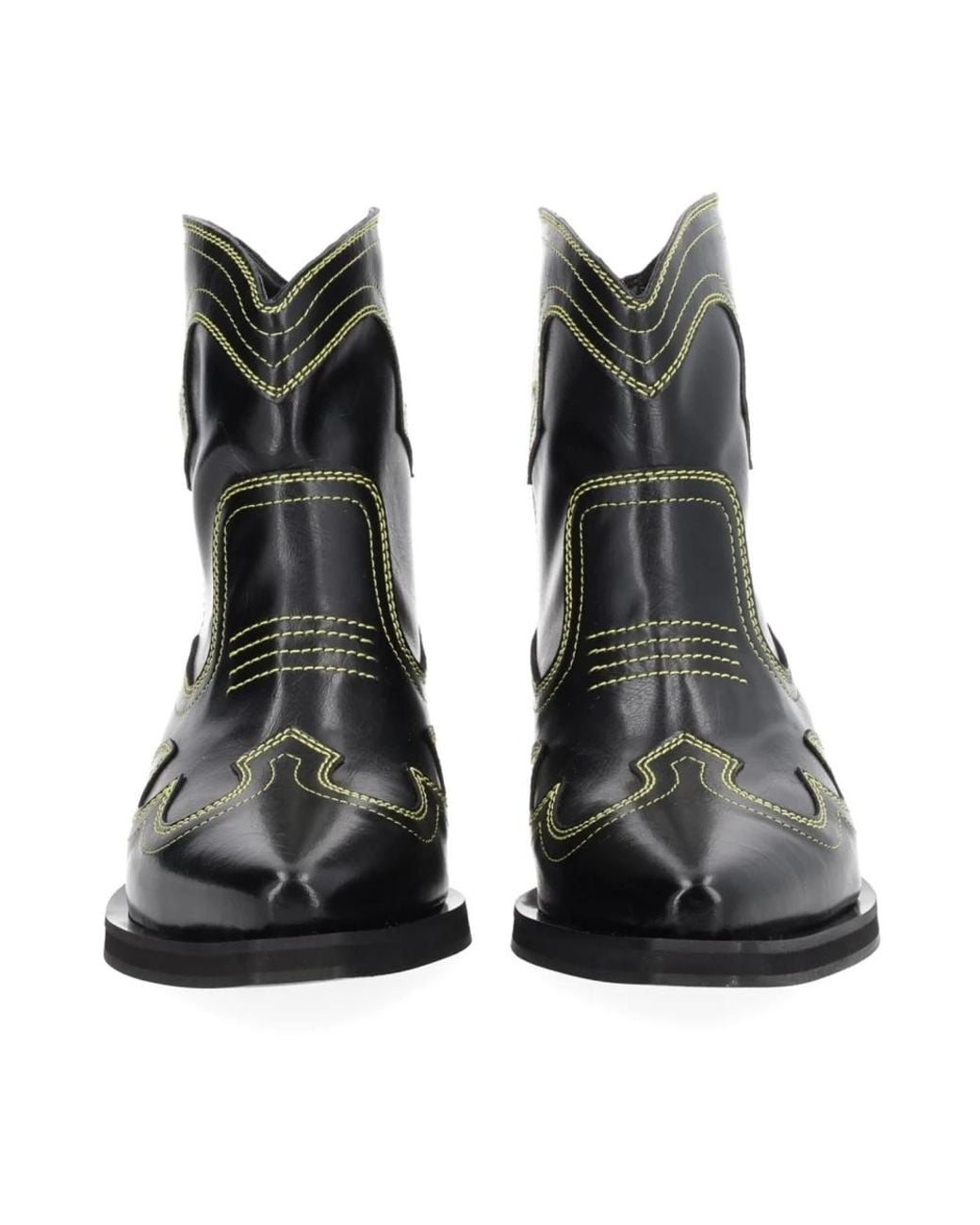 Ganni Black Cowboy & Biker Boots