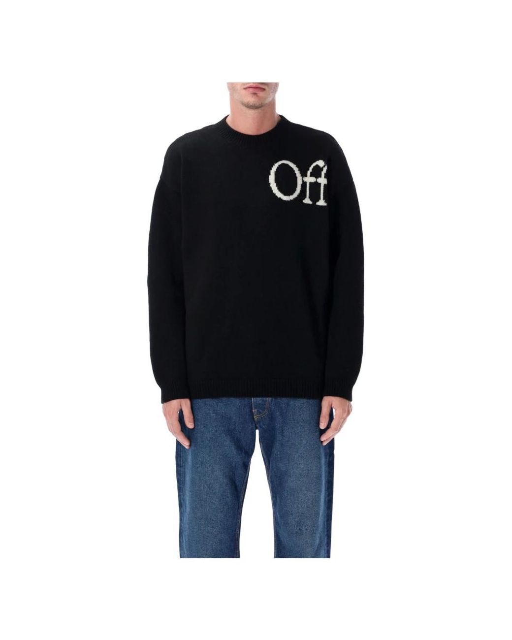 Off-White c/o Virgil Abloh Black Round-Neck Knitwear for men