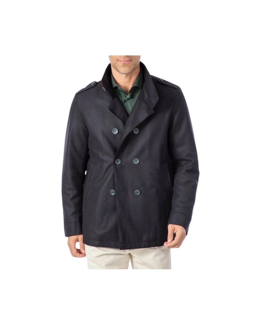 Double-Breasted Coats Herno pour homme en coloris Black