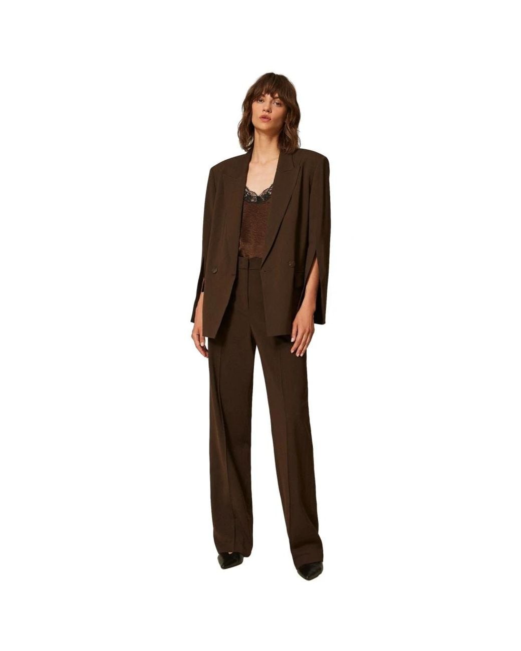 Twinset Brown Straight Trousers
