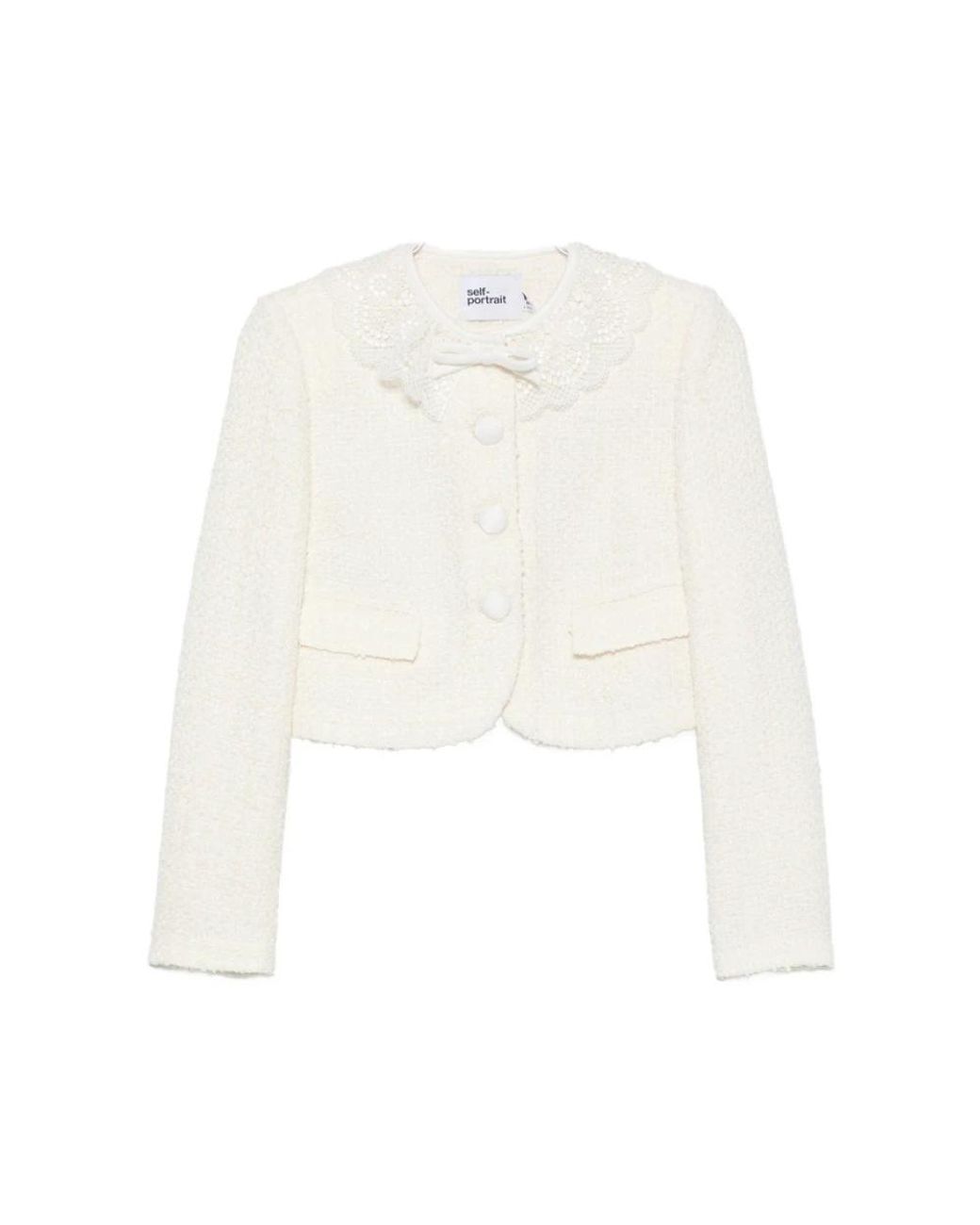Self-Portrait White Tweed Jackets