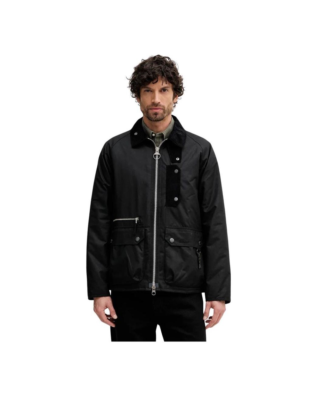 Barbour Tract Waxed Jacket in het Black voor heren