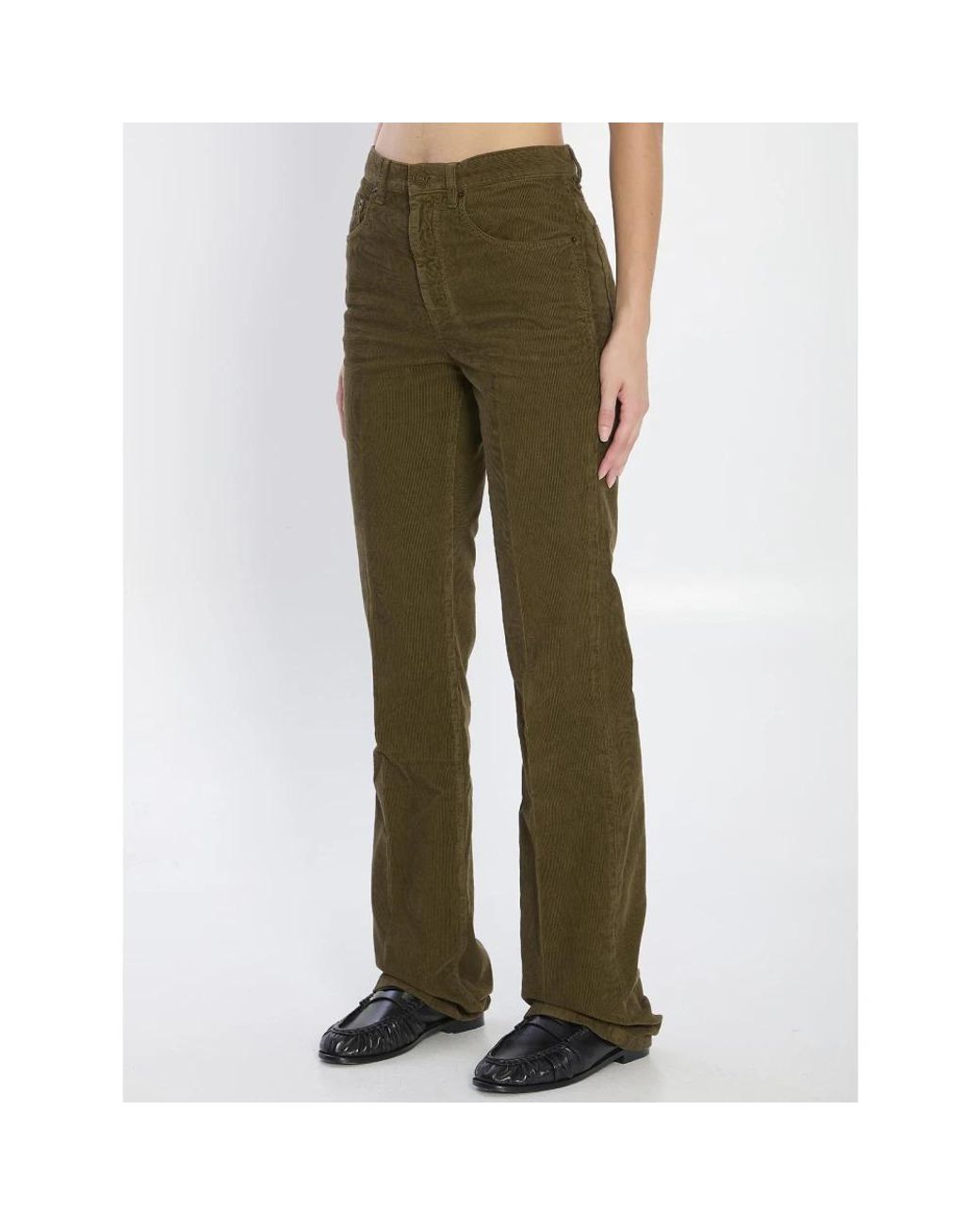 Saint Laurent Green Straight Trousers