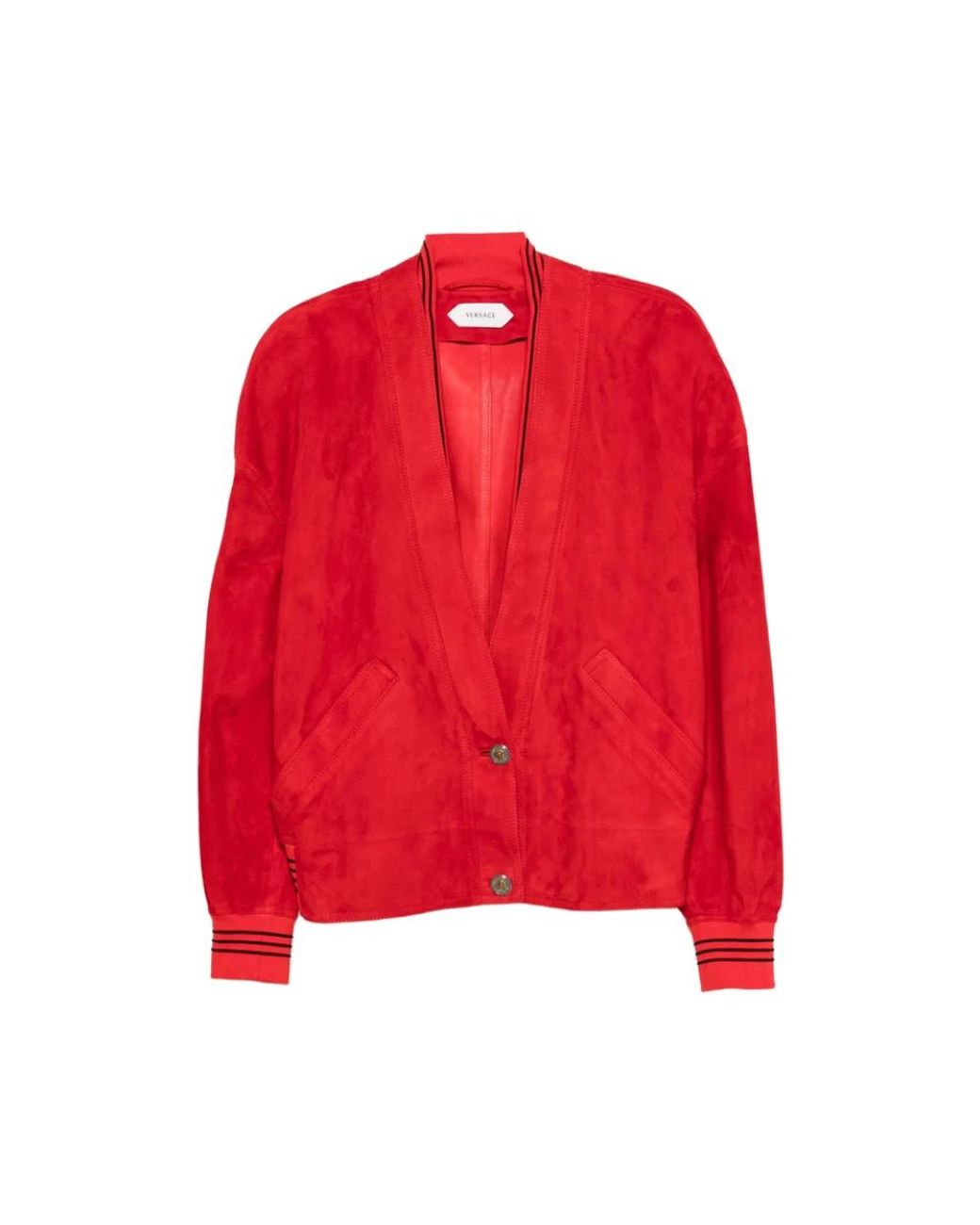 Versace Suède V-Hals Vest in het Red