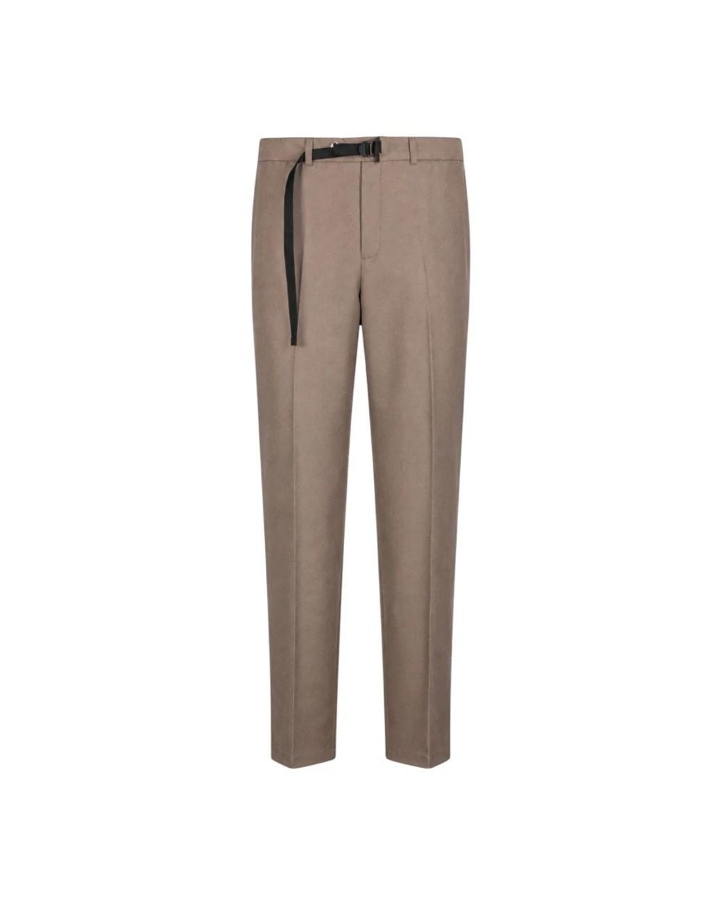 White Sand Brown Slim-Fit Trousers