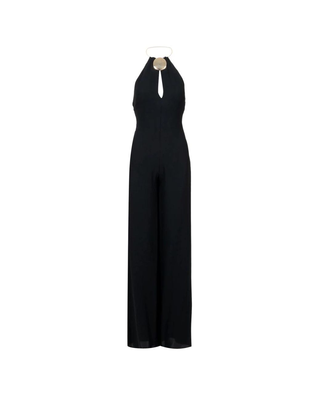 SIMONA CORSELLINI Jumpsuits & Playsuits ,Zwart ,Elegante Zwarte Jumpsuit Met Gouden Detail in het Black
