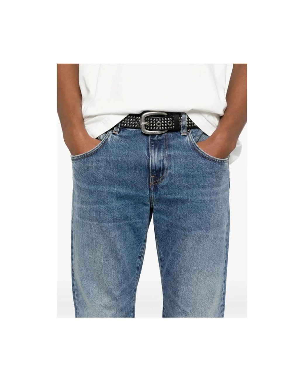 BLK DNM Blue Straight Jeans for men