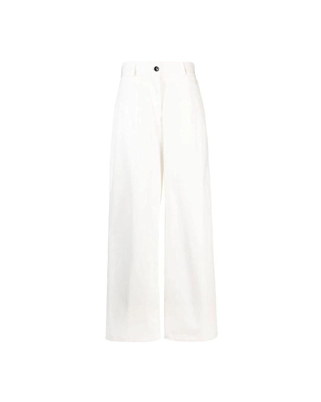 Jil Sander White Wide Trousers