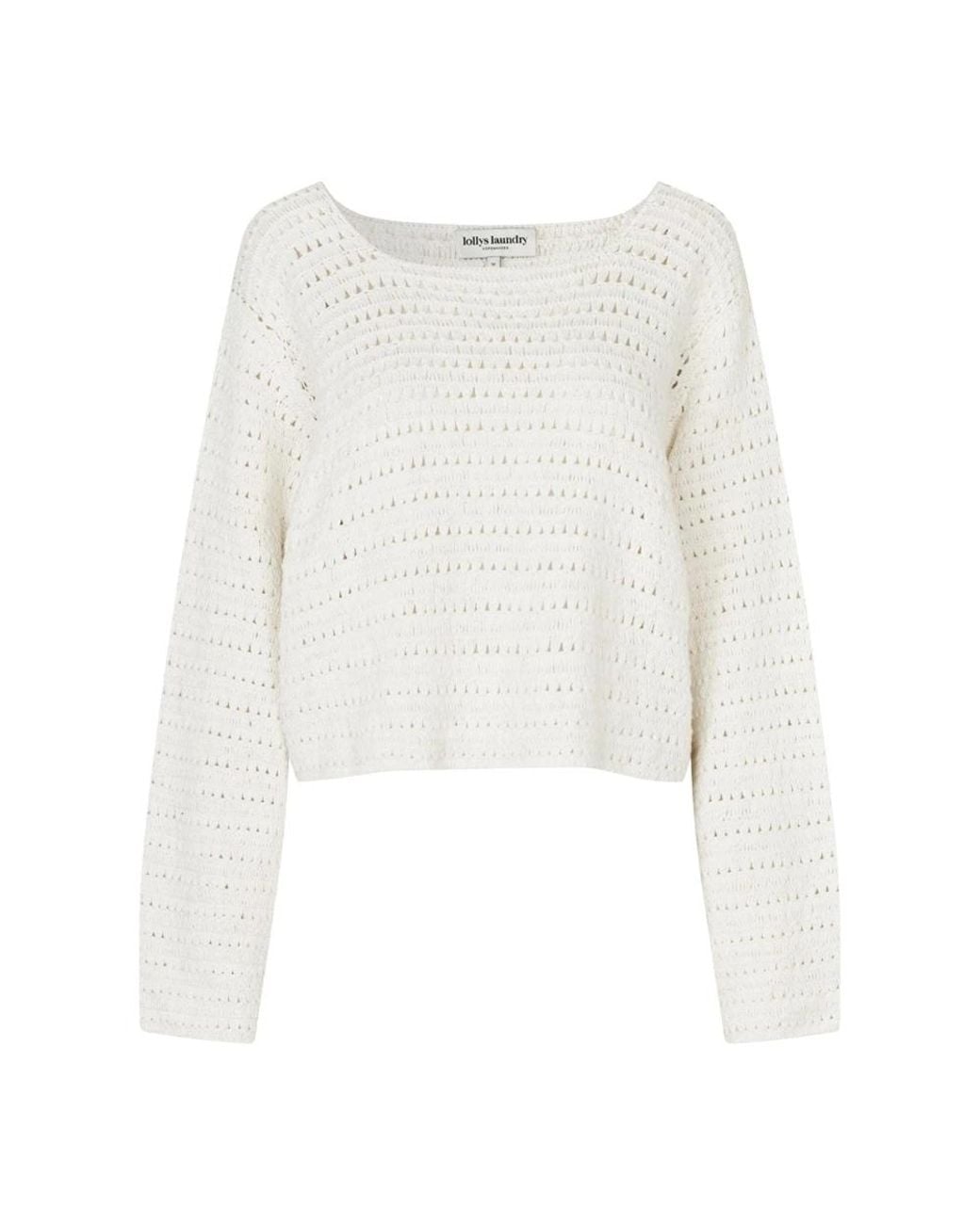 Lolly's Laundry White Round-Neck Knitwear