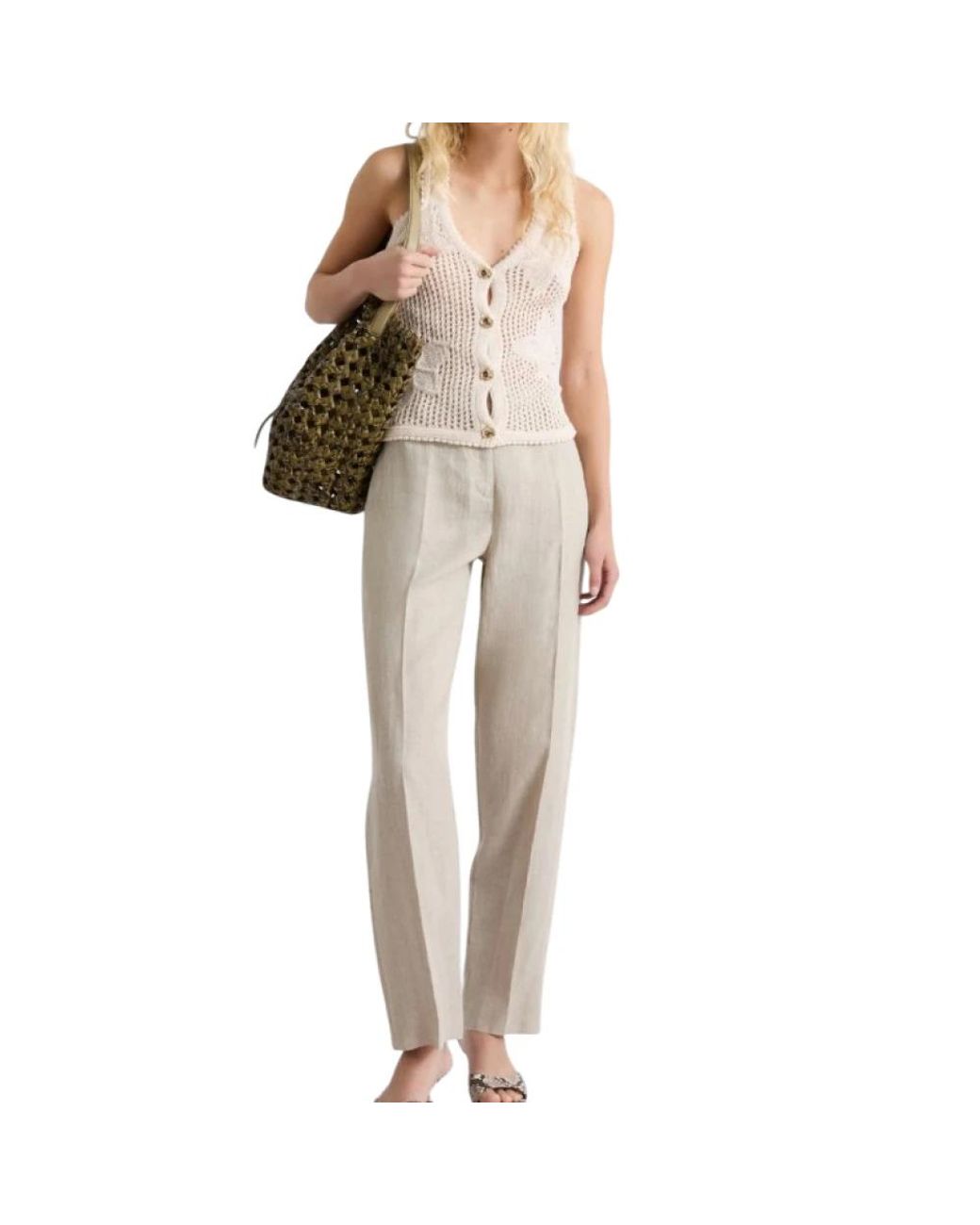 Marella Natural Sleeveless Tops