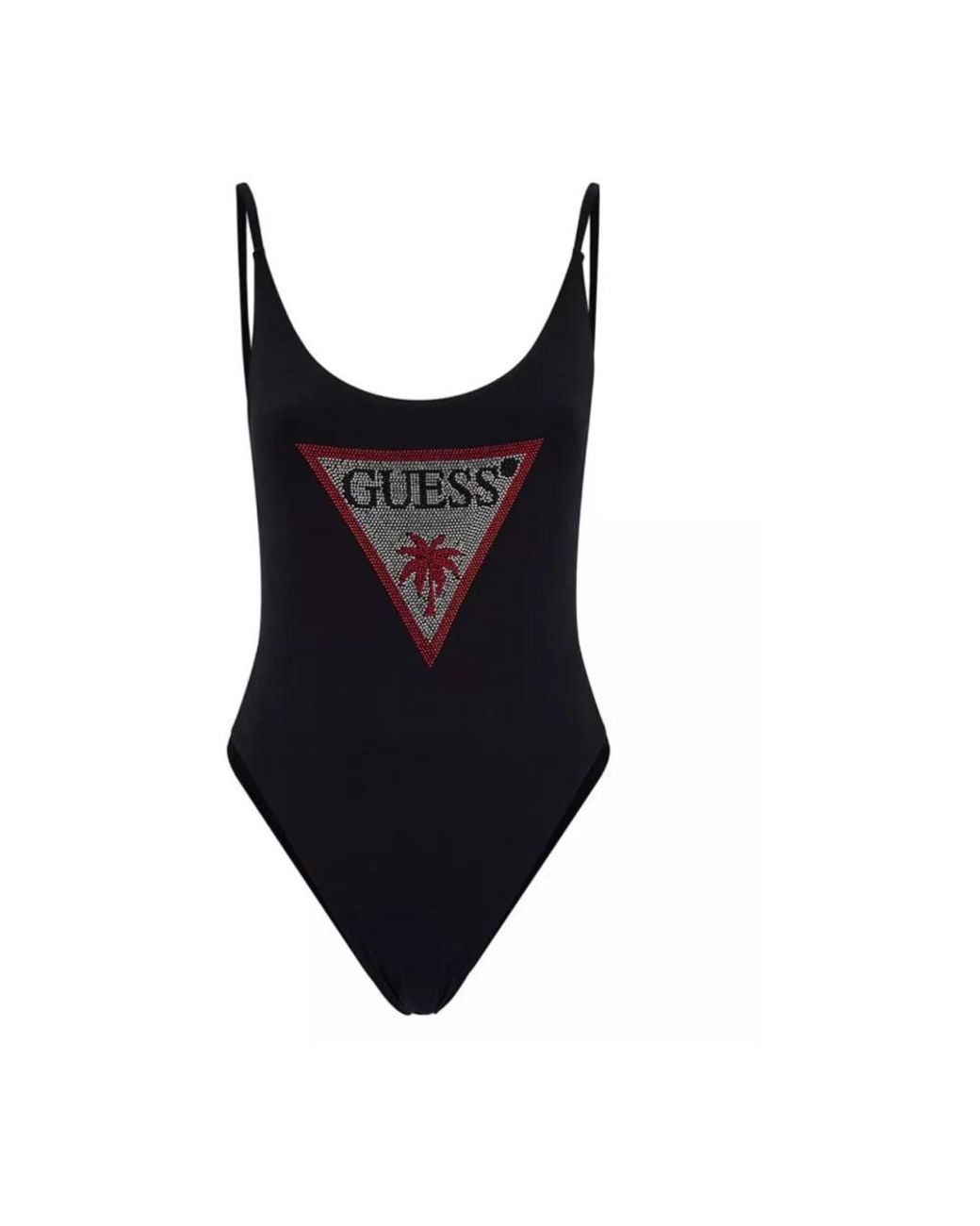 Guess Badmode ,Zwart ,Nylon Rhinestone One-Piece Badpak in het Black