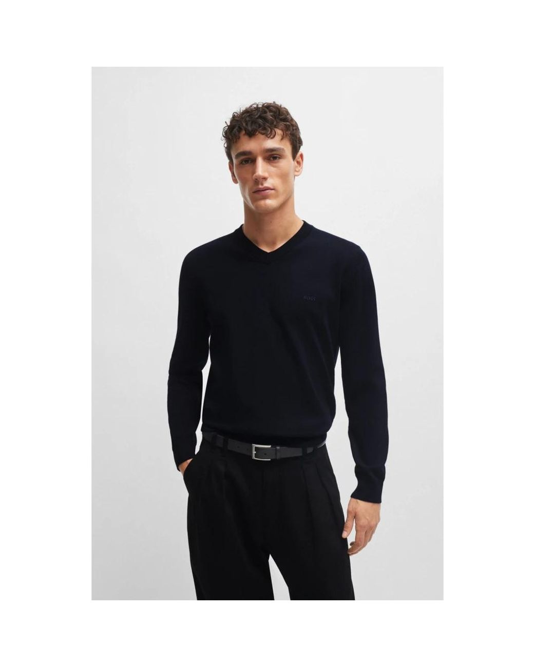 Boss Blue V-Neck Knitwear for men