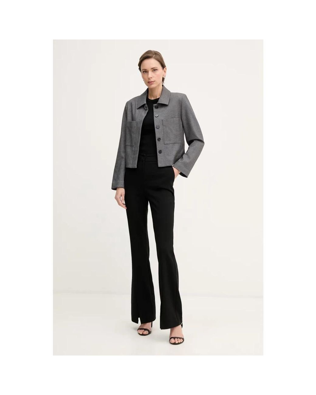 Benetton Gray Cropped Jacket