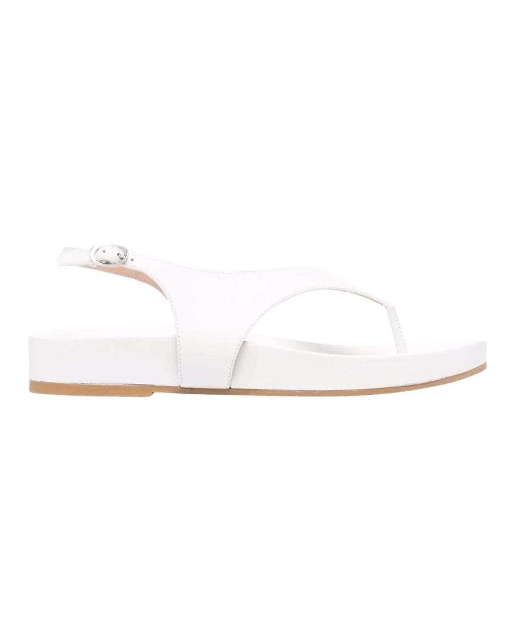 Stuart Weitzman White Flat Sandals