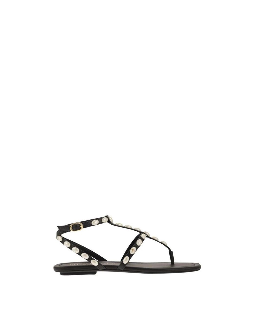 Stuart Weitzman Black Flat Sandals