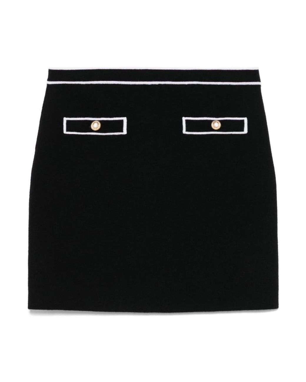 Alice + Olivia Gebreide Mini-Rok in het Black