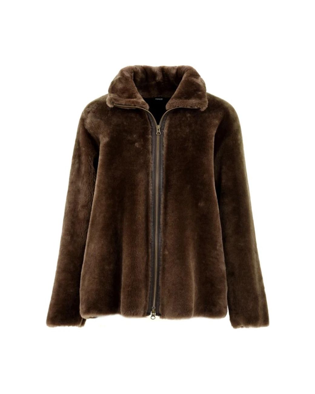 Aspesi Brown Faux Fur & Shearling Jackets