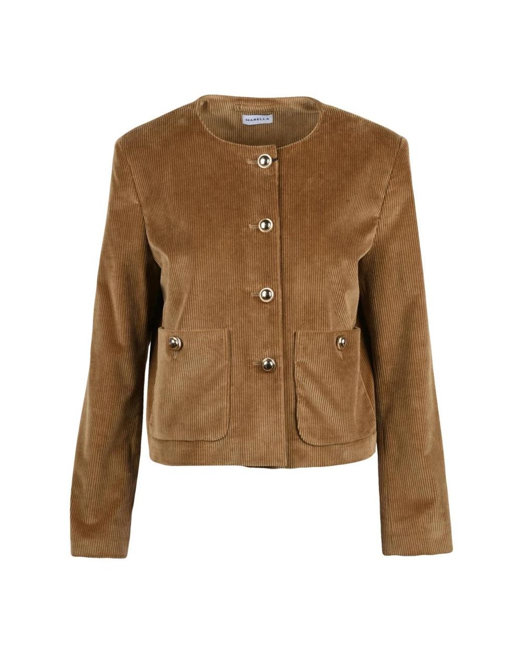 Marella Ronde Hals Jas in het Brown