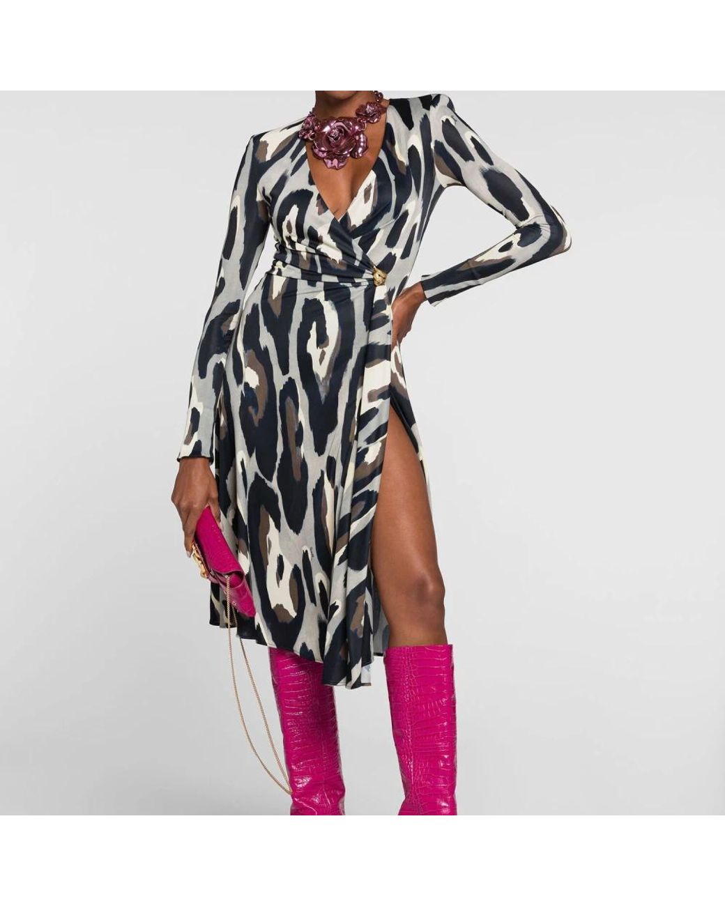 Roberto Cavalli Black Midi Dresses