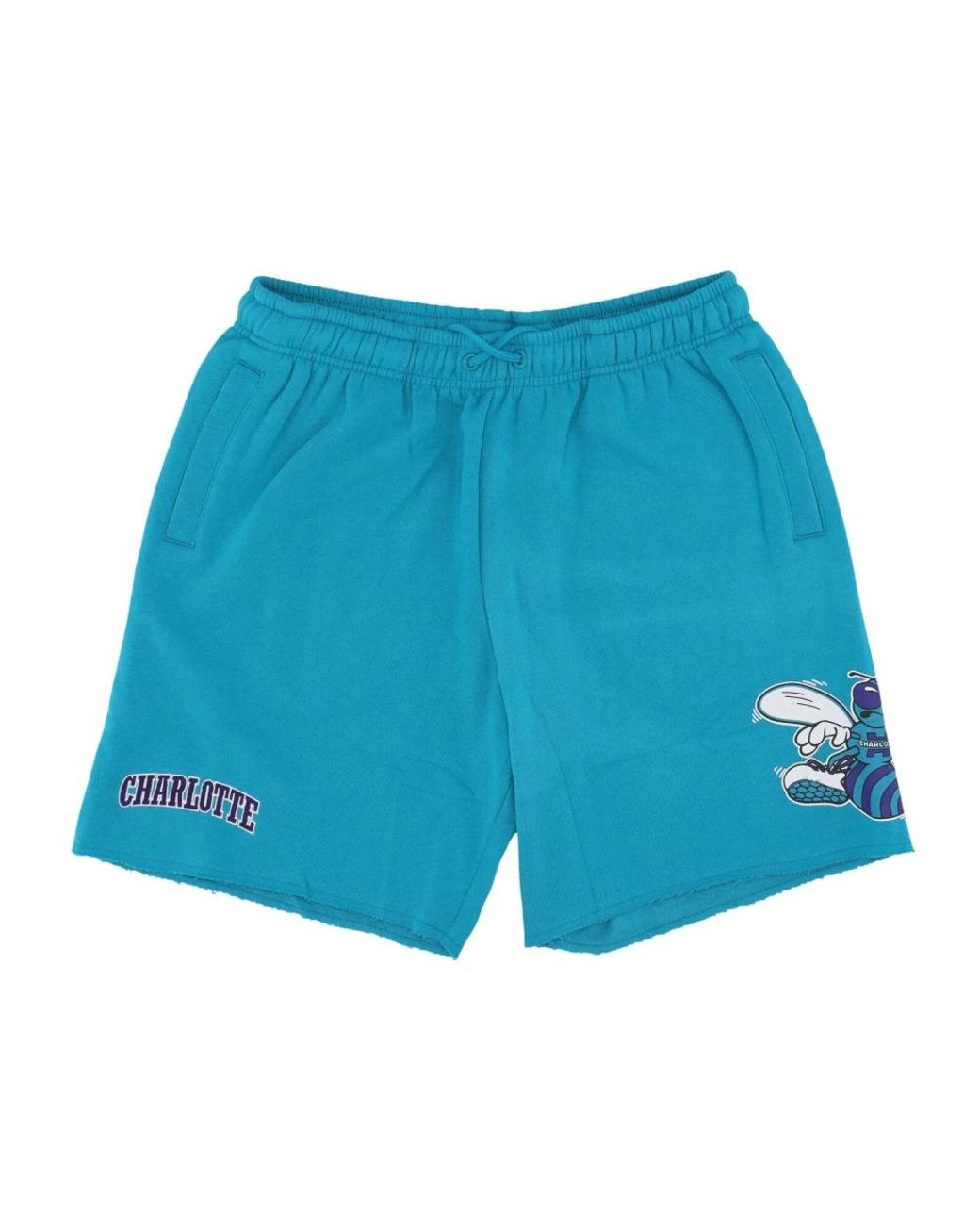 Mitchell & Ness Korte Broeken ,Blauw ,Katoen Nba Postgame Vintage Logo Fleece Shorts in het Blue voor heren