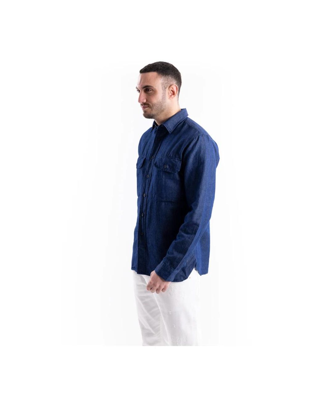 Denim Shirts Xacus de hombre de color Blue