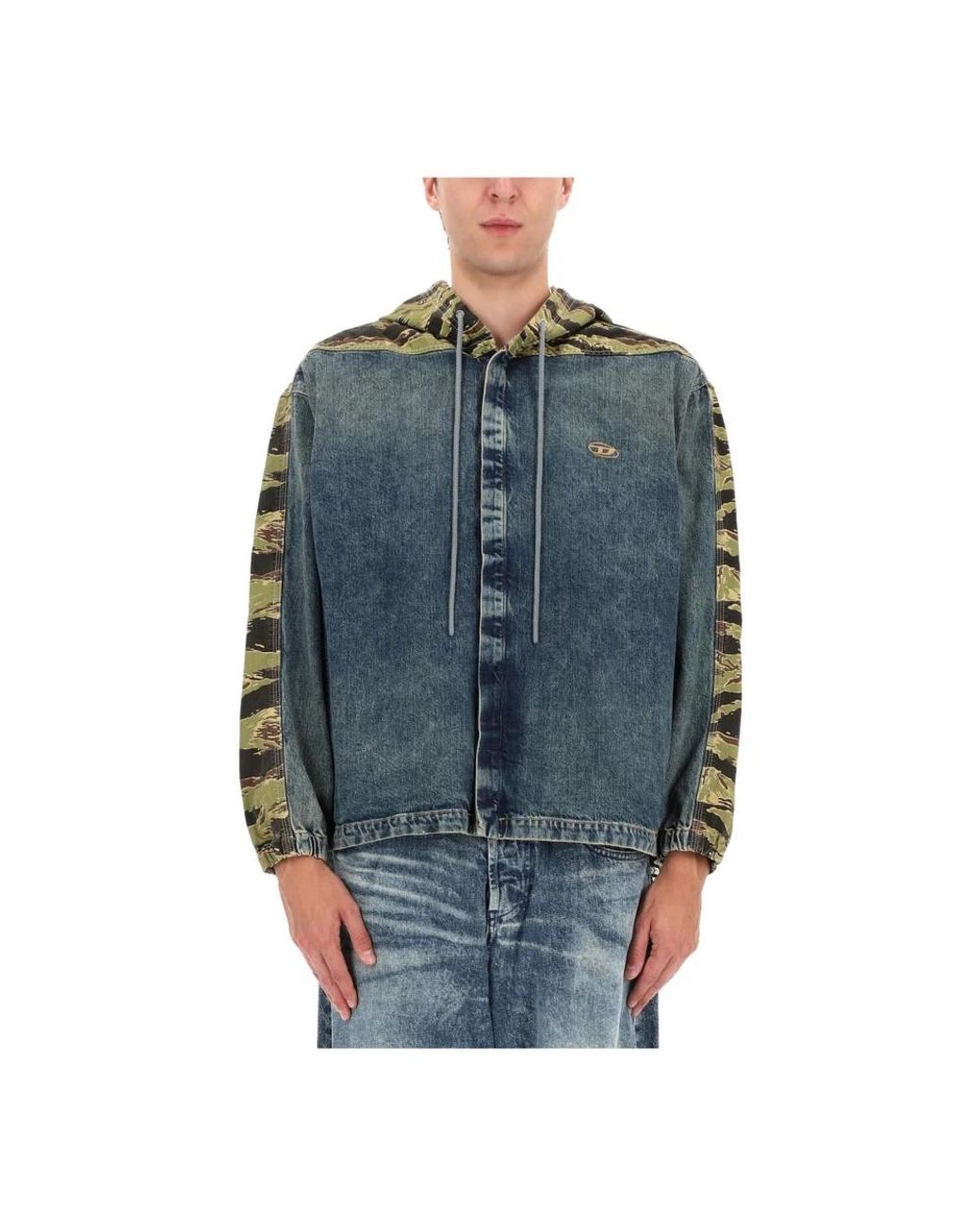 DIESEL Blue Denim Jackets for men