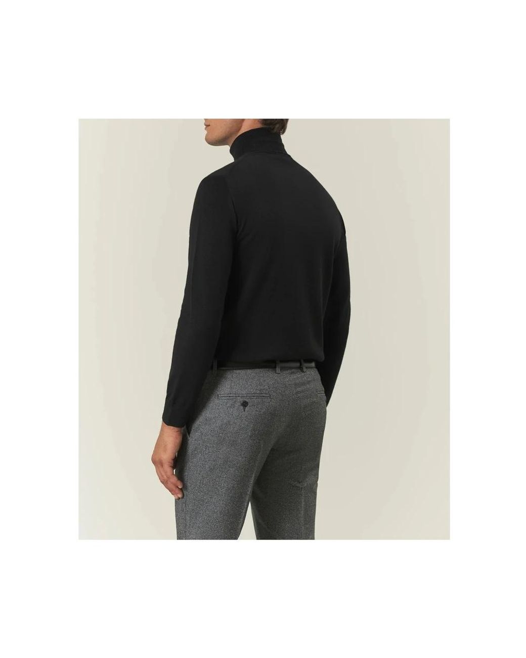 Barba Napoli Black Turtlenecks for men