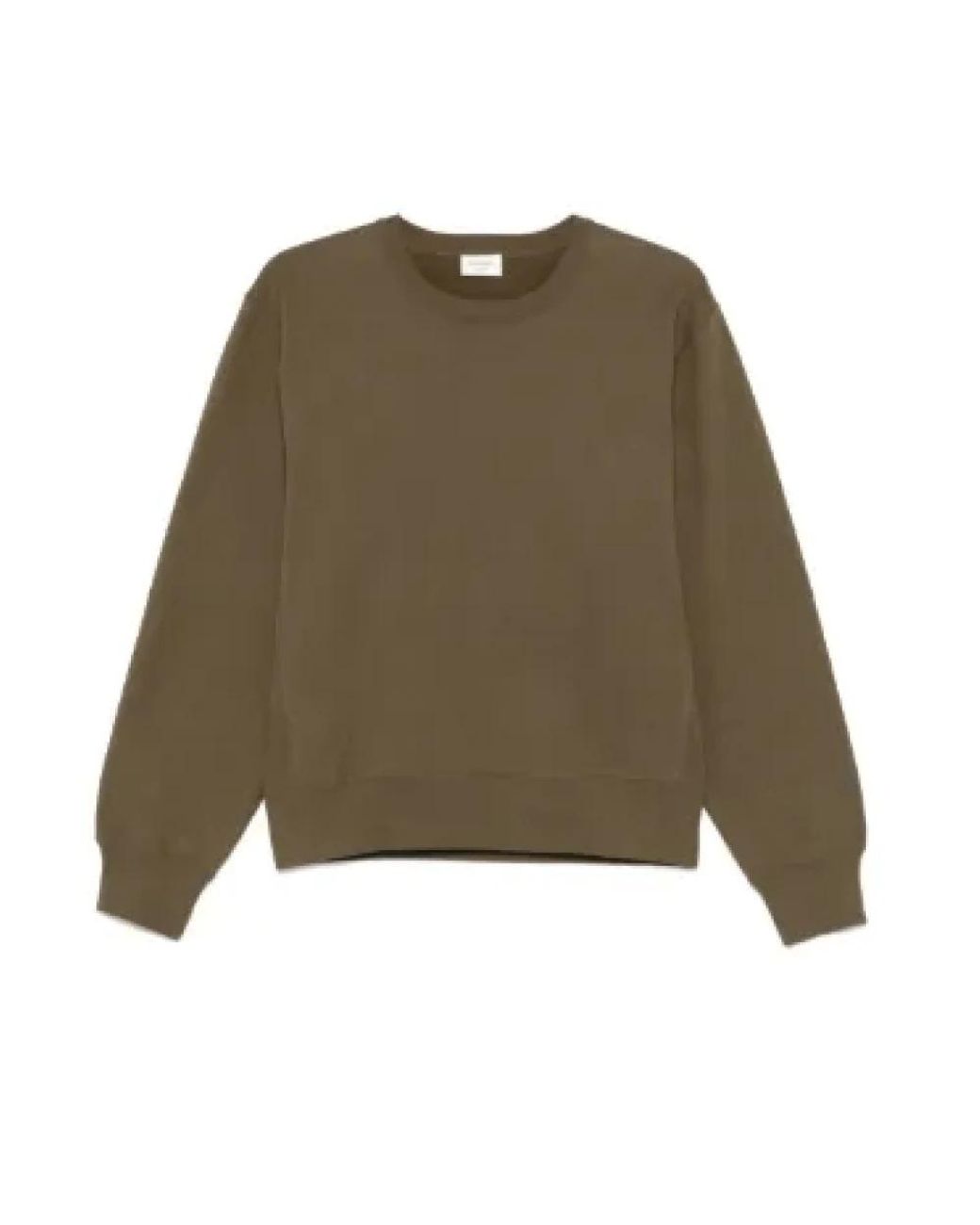 Saint Laurent Hoodies & Sweatvesten ,Groen ,Katoen Geborduurde Olijfgroene Sweater in het Green