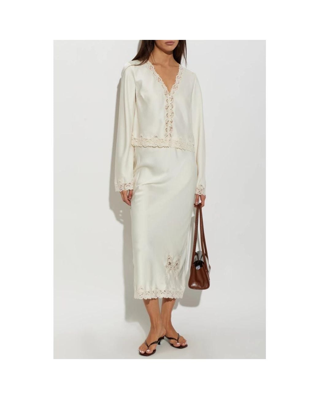 Midi Skirts LoveShackFancy de color Natural