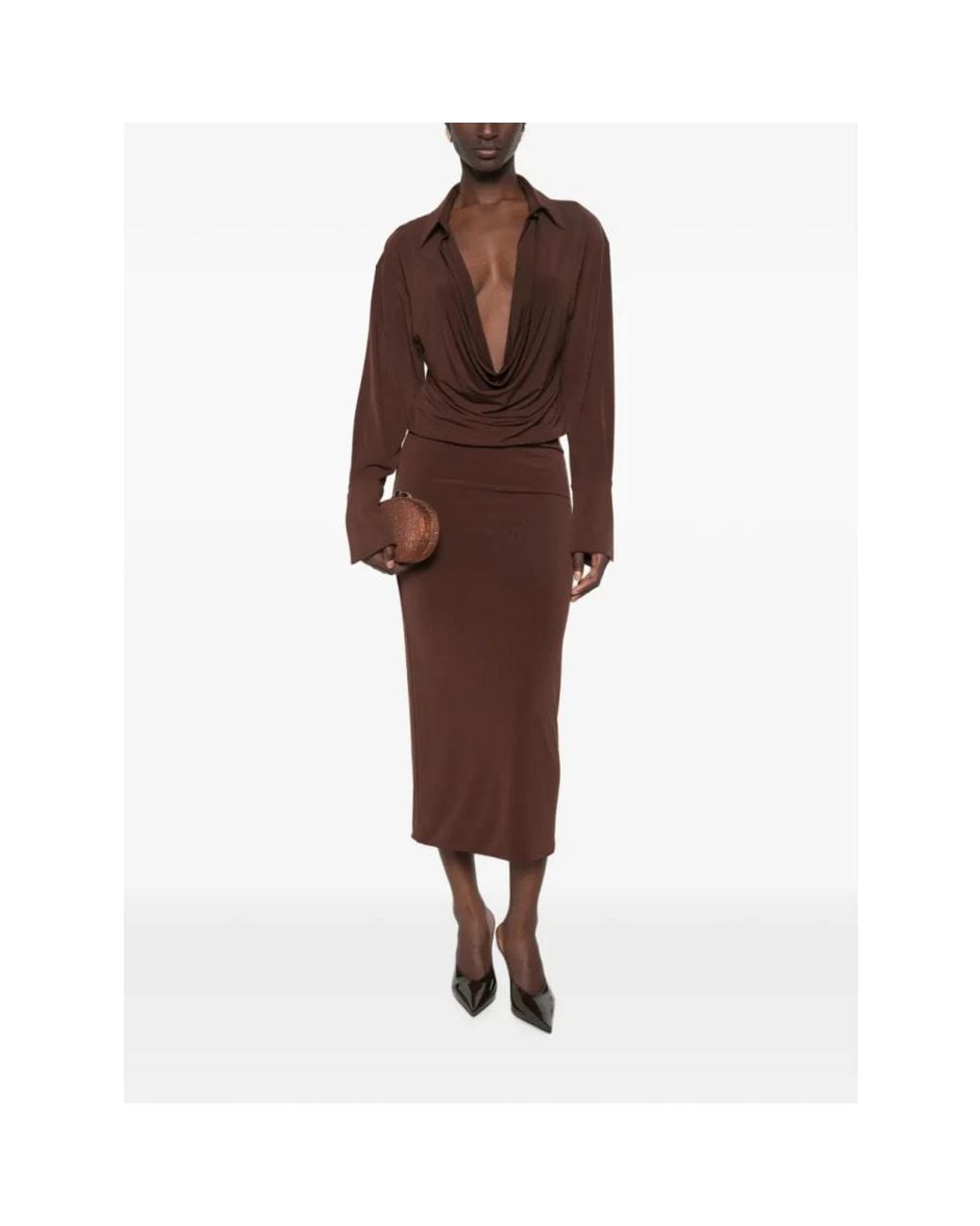 Midi Dresses ANDAMANE de color Brown