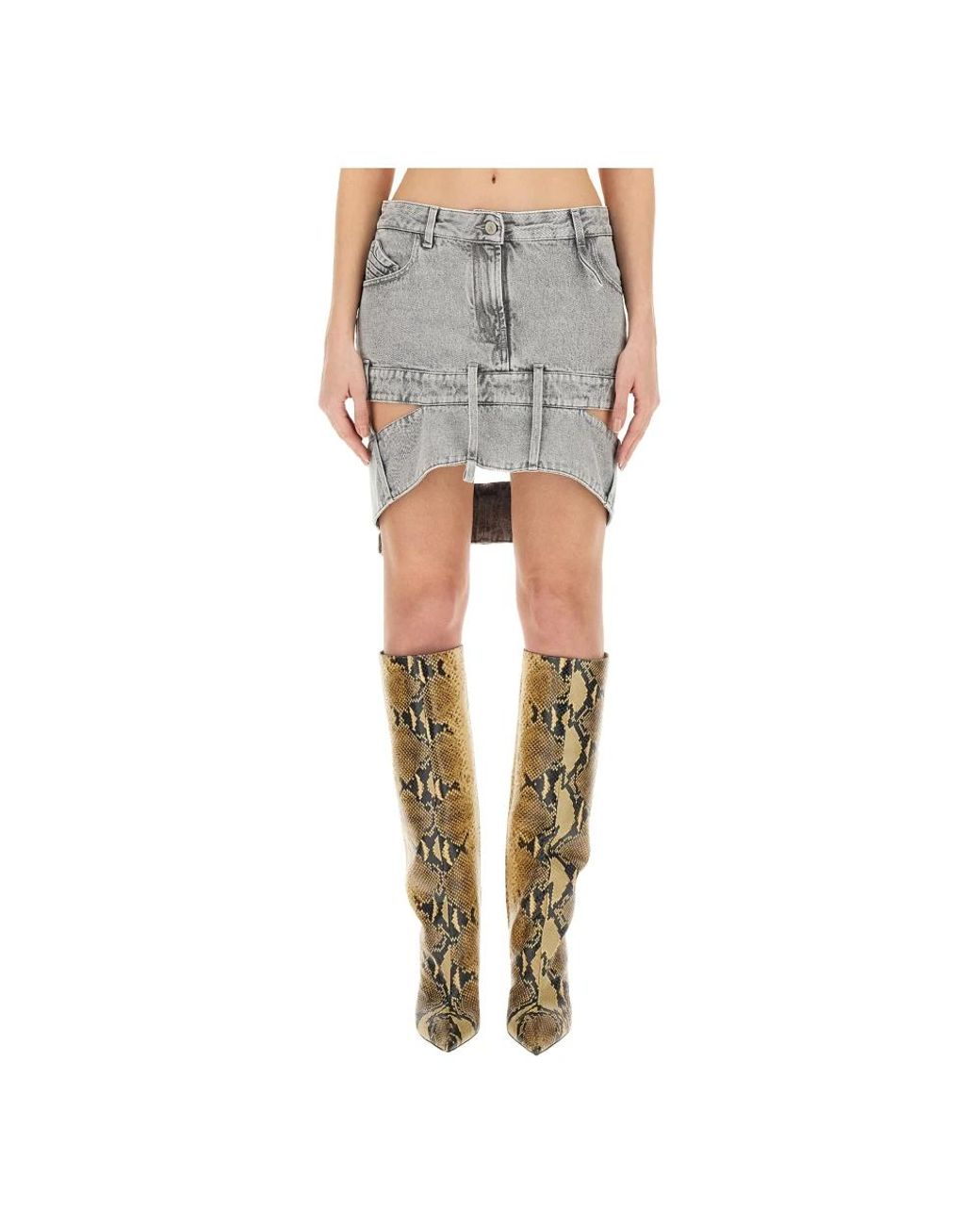 The Attico Gray Denim Skirts