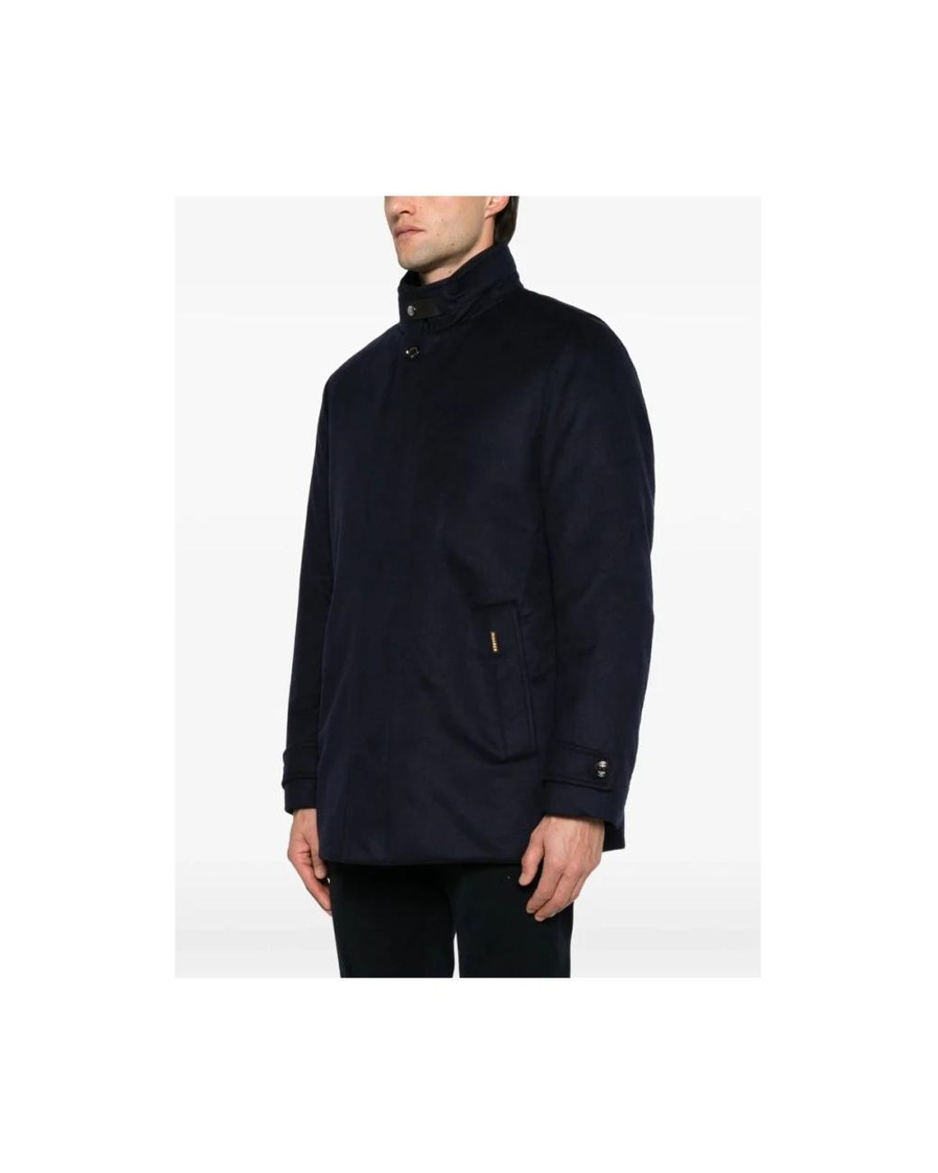 Moorer Blue Single-Breasted Coats for men