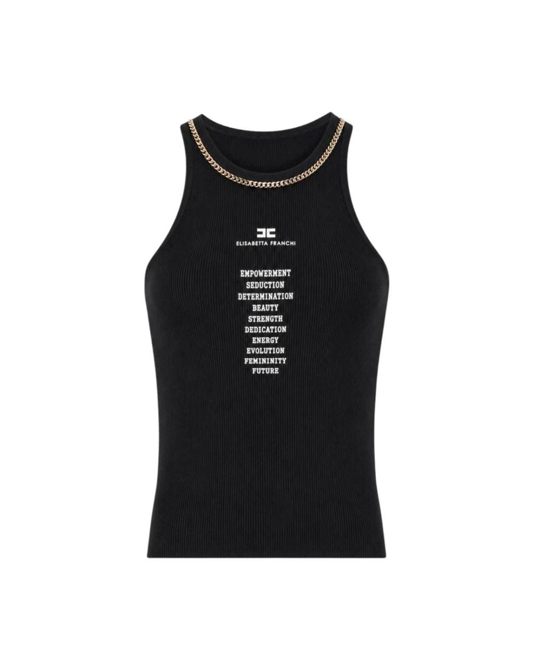 Elisabetta Franchi Black Sleeveless Tops