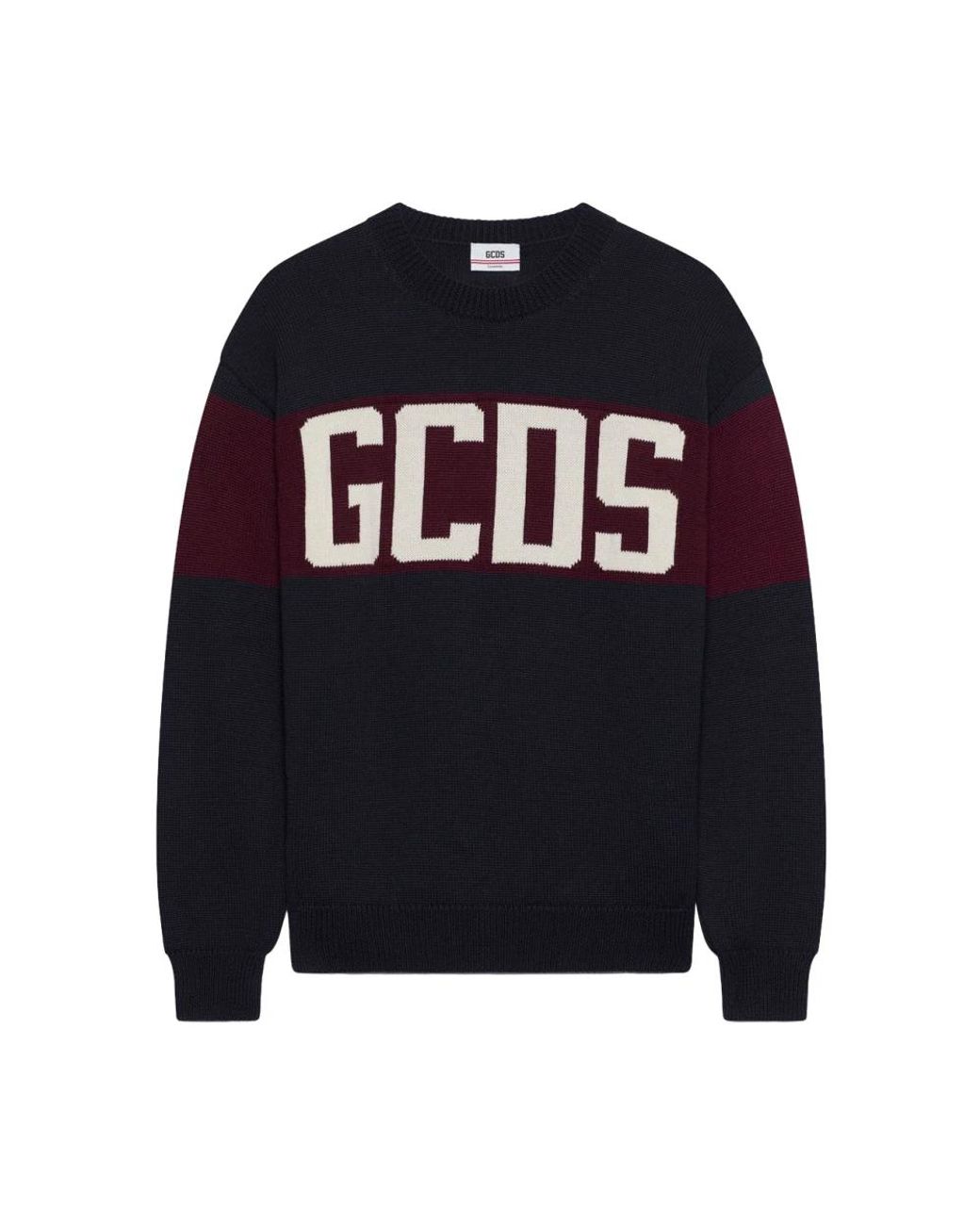 Gcds Blue Round-Neck Knitwear for men