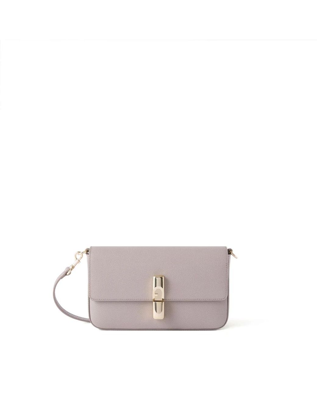 Furla Gray Iride Crossbody Cachemire Textured Leather