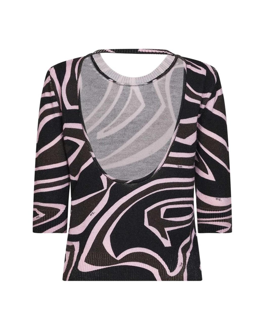 Emilio Pucci Black Round-Neck Knitwear