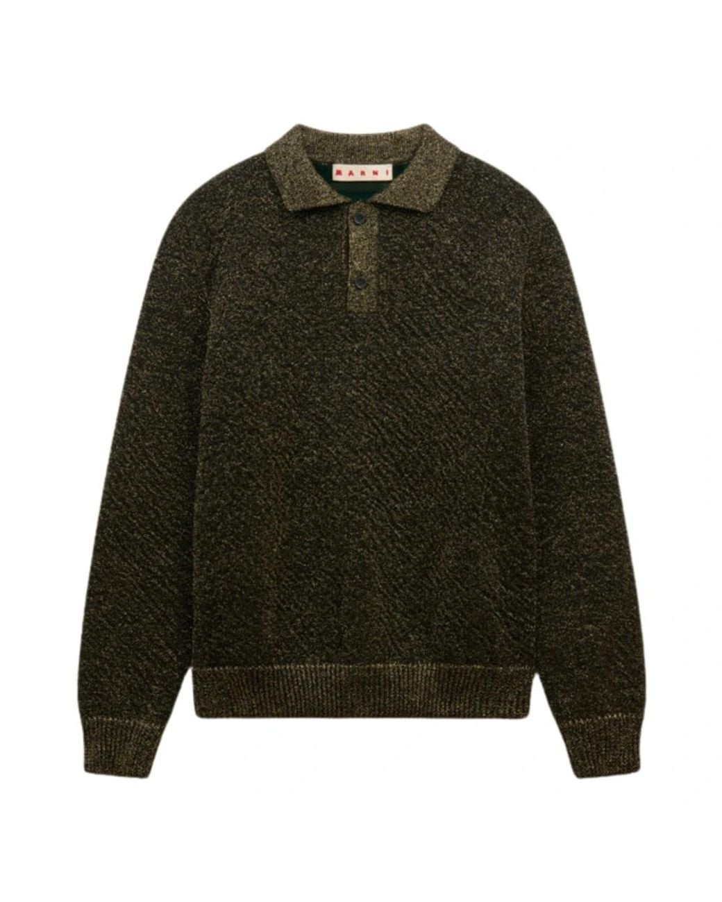Marni Green Round-Neck Knitwear for men