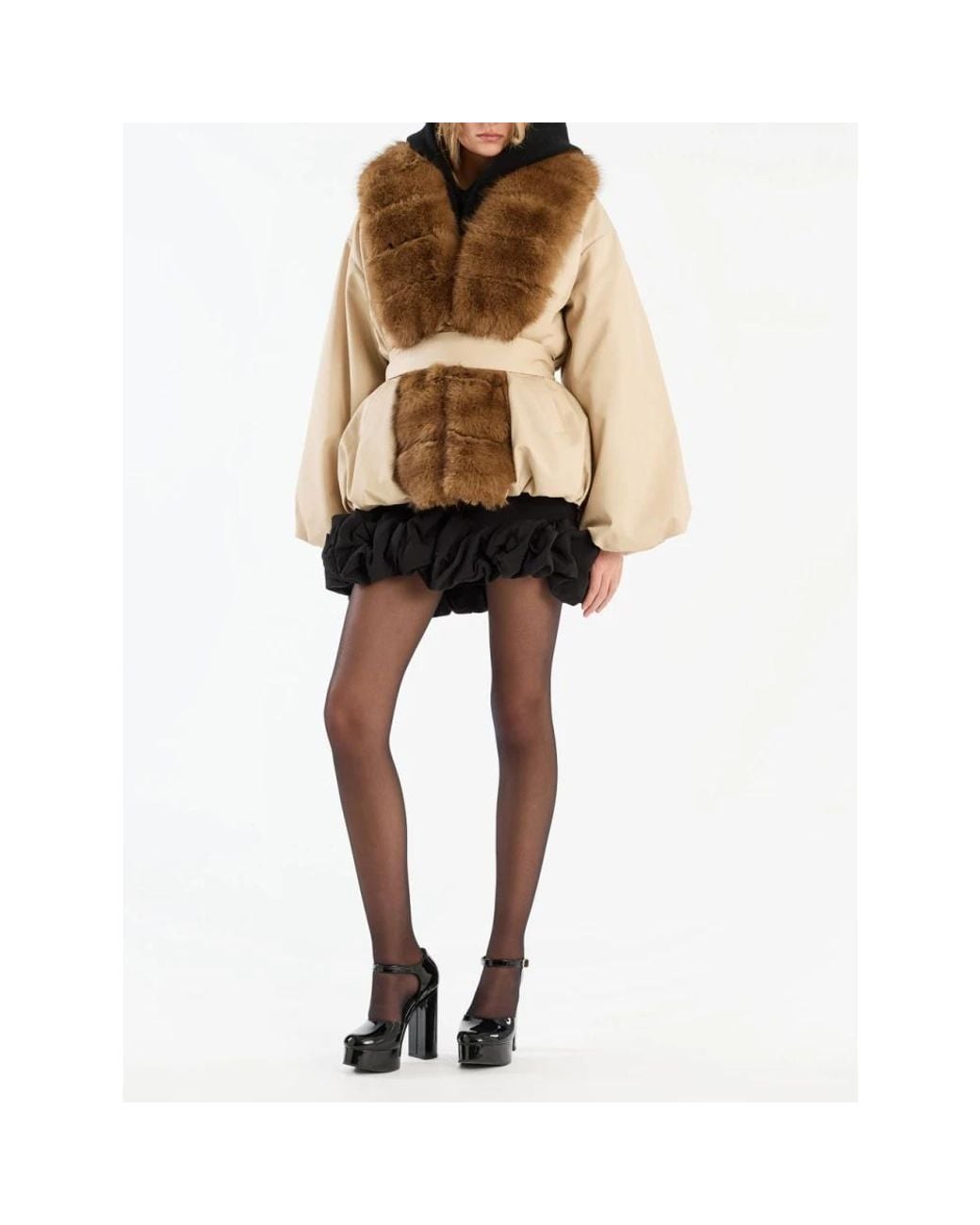 ROTATE BIRGER CHRISTENSEN Brown Faux Fur & Shearling Jackets
