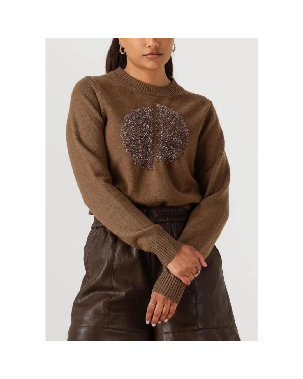 Nukus Intarsia Pullover in het Brown