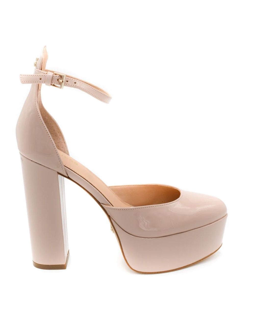 Guess Schoenen ,Calane Patent-Look Sandalen Met Hoge Hak in het Pink